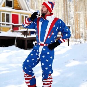 Tipsy Elves Men's Americana Snow Suit Size Men L